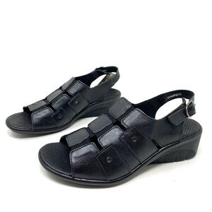 Spring Step Danner Black Leather Slingback Sandals